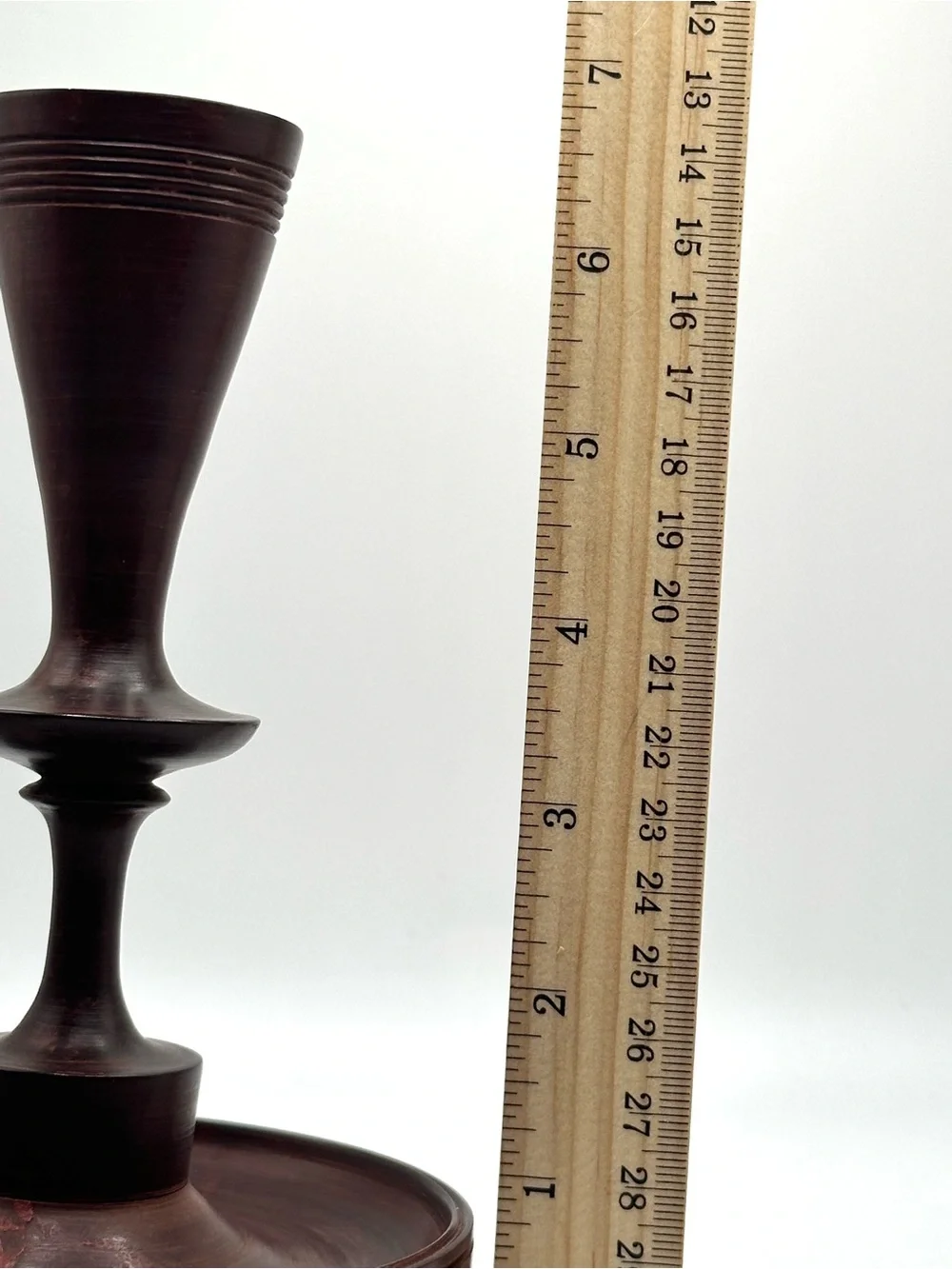 Hand turned Mahogany candlesticks